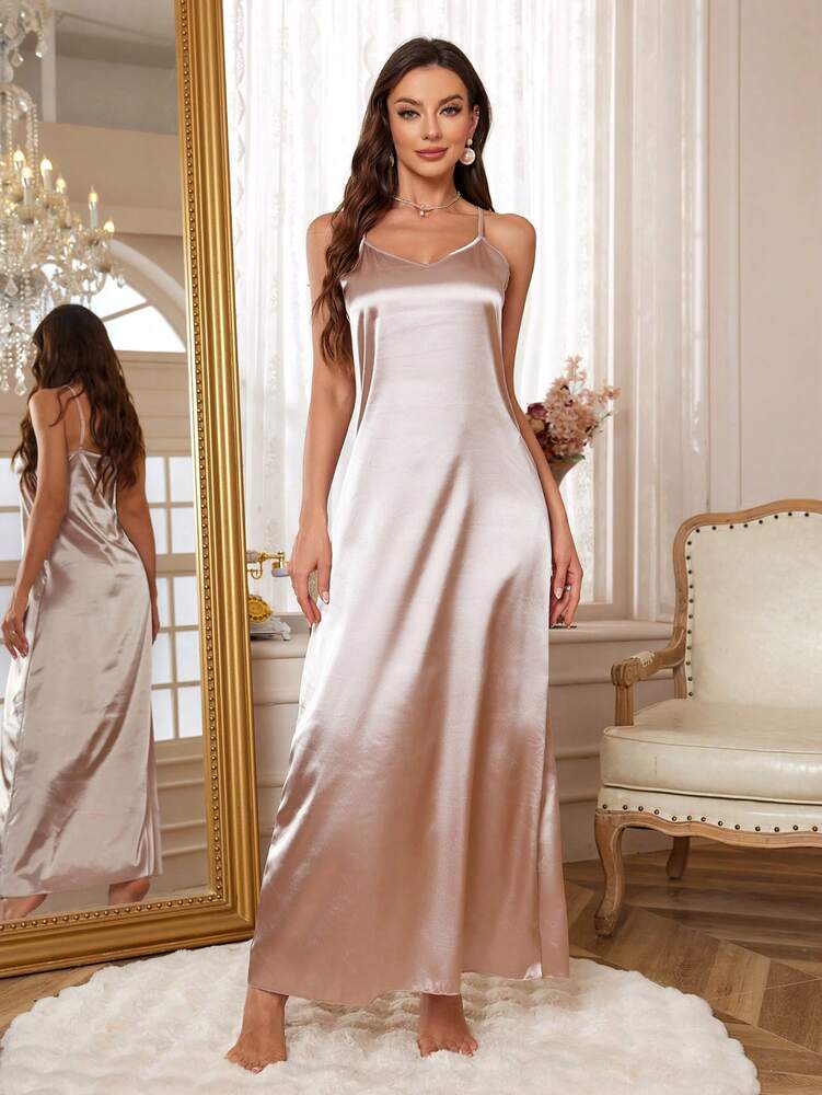 Women's 3pcs Satin Sleepwear Set With Lace Contrast Robe Nightgown And Shorts Romantic Loungewear Outfit Vacation Elegant Pajama Wear